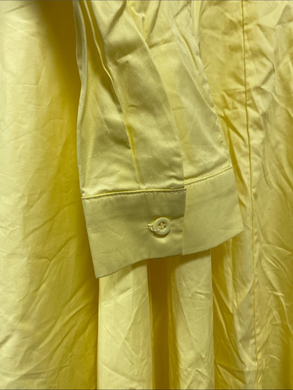 New, Rivir Yellow Ruffle High-Low Button Shirt Dress - Picture 9 of 14